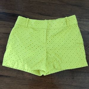 LOFT neon yellow shorts in size 2
